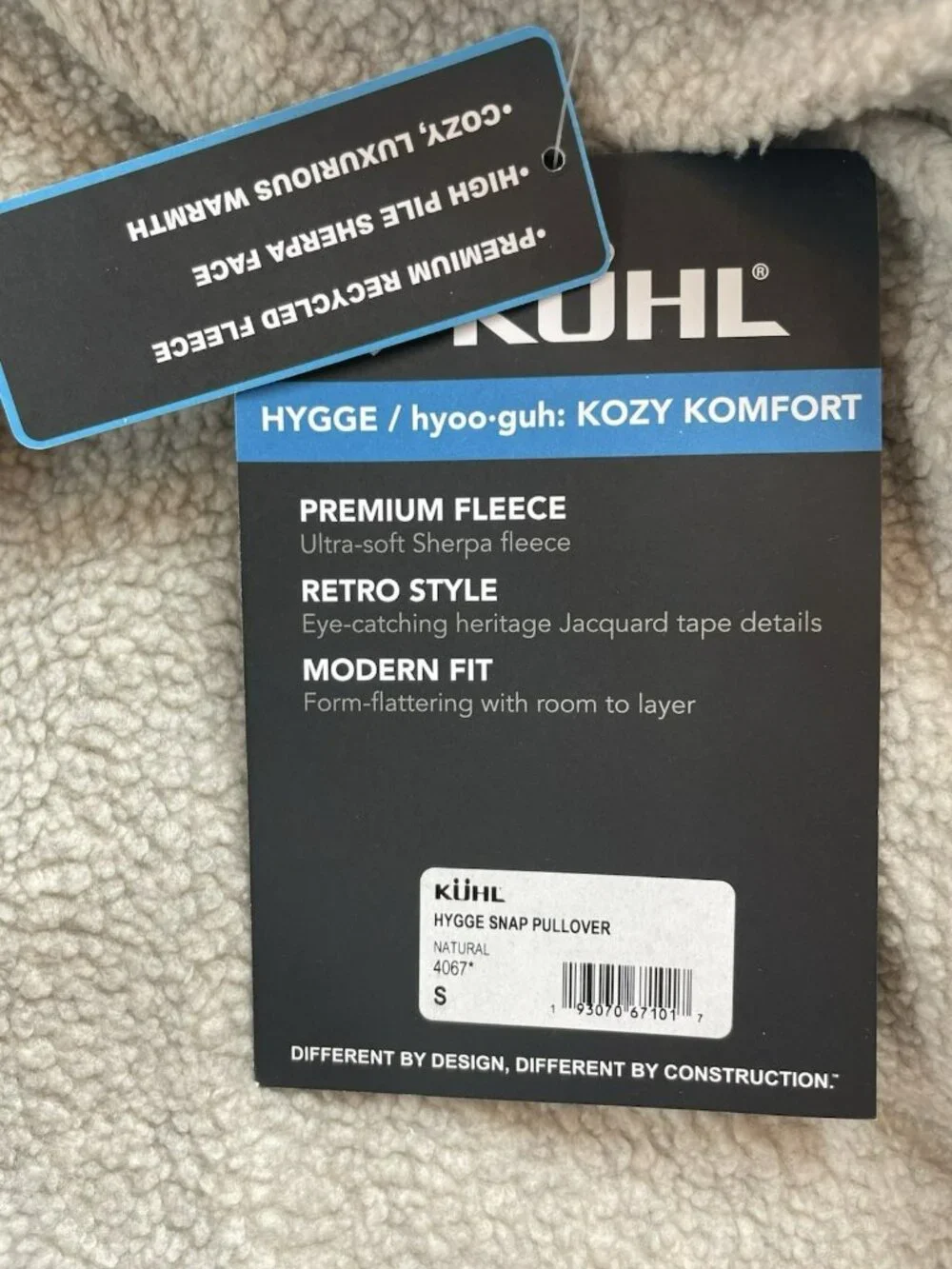 Kuhl Hygge Snap Pullover Women’s Natural Sherpa Jacket Kozy Komfort Small NWT - Picture 7 of 8